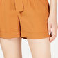 Shorts de crepe com cinto Bar III feminino marrom tamanho 12