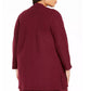 Cardigan Kasper Feminino Plus Frente Aberta Vermelho Tamanho 1X