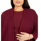 Cardigan Kasper Feminino Plus Frente Aberta Vermelho Tamanho 1X