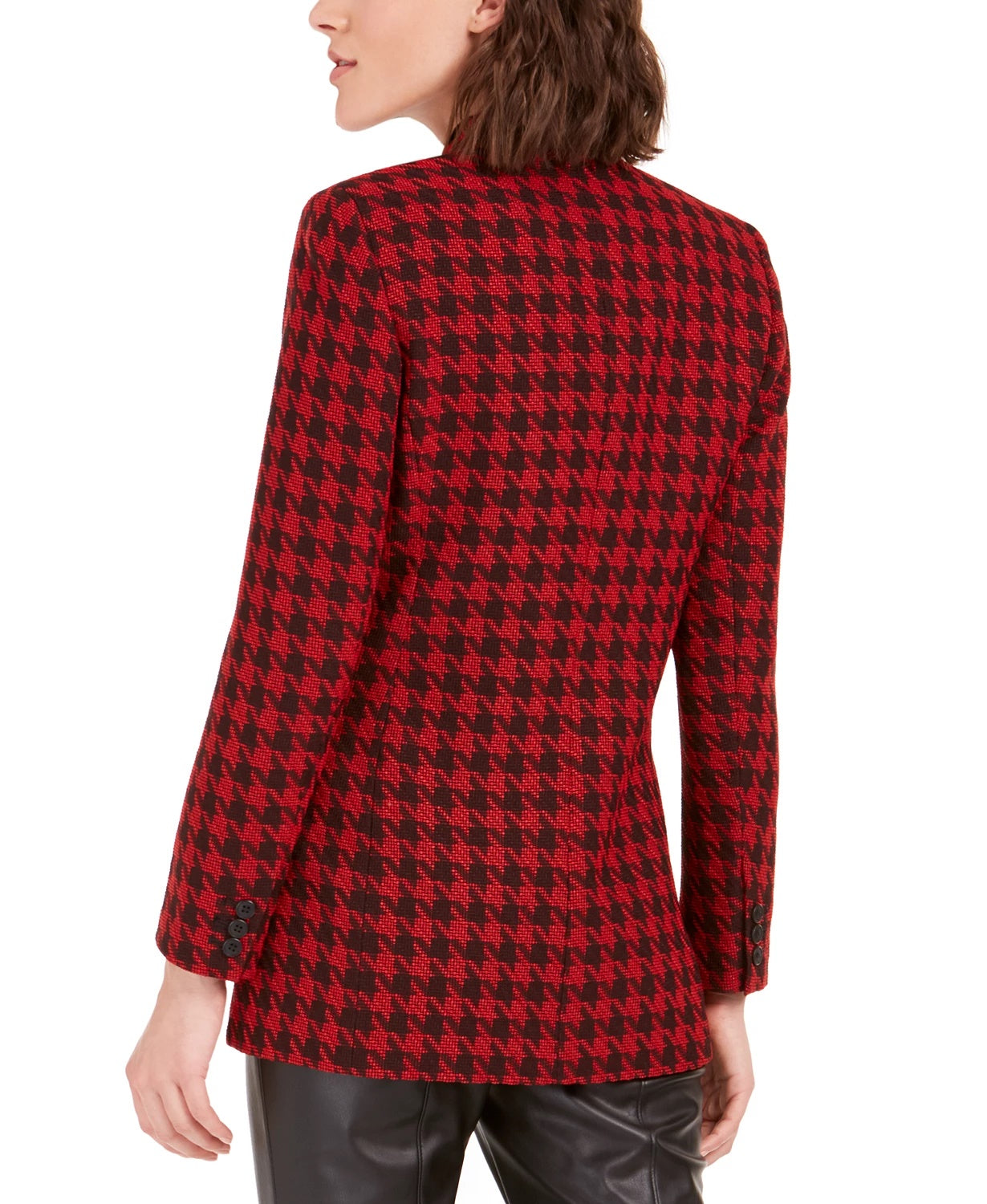 Bar III Terno Pied-de-poule Feminino Separado Trespassado Paletó Preto Tamanho 14