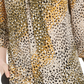 Blusa feminina estampada com amarração no pescoço Bar III, verde, tamanho pequeno