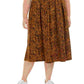Saia plissada midi estampada feminina Bar III, amarela, tamanho 3X