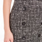 Saia lápis de tweed com detalhes de botões Bar III feminina, preta, tamanho 16