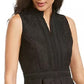 Vestido feminino bordado em linha A Pappagallo, preto, tamanho 12