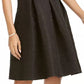 Vestido feminino bordado em linha A Pappagallo, preto, tamanho 12