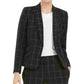 Blazer listrado feminino Kasper para usar no trabalho, jaqueta, carvão, tamanho 10P