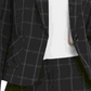 Blazer listrado feminino Kasper para usar no trabalho, jaqueta, carvão, tamanho 10P