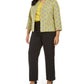 Jaqueta xadrez jacquard feminina Kasper amarela tamanho 22W