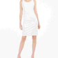 Vestido feminino Kasper texturizado com zíper, sem mangas, gola joia, branco, tamanho 10