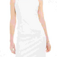 Vestido feminino Kasper texturizado com zíper, sem mangas, gola joia, branco, tamanho 10