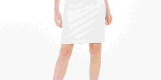 Kasper Women's Textured Zippered Sleeveless Jewel Neck Dress White Size 10