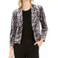 Blazer de veludo com estampa animal feminino Bar III, tamanho 10, carvão