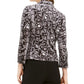 Blazer de veludo com estampa animal feminino Bar III, tamanho 10, carvão