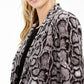Blazer de veludo com estampa animal feminino Bar III, tamanho 10, carvão