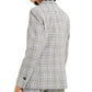 Blazer xadrez falso trespassado feminino Bar III, preto, tamanho 2