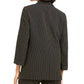 Blazer feminino Bar III com listras e abertura frontal, cor carvão, tamanho XX P