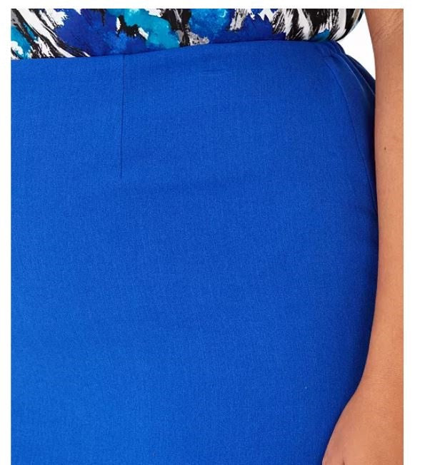 Saia lápis plus size feminina Kasper azul tamanho 22W