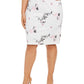 Saia floral bordada plus size Kasper feminina rosa tamanho pequeno