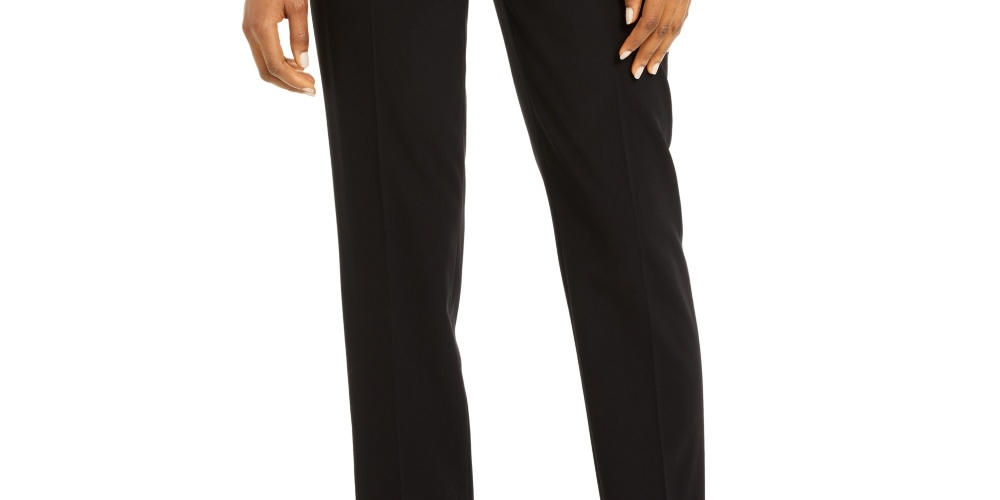 Calças femininas com cinto Bar III pretas tamanho 10