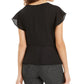 Blusa peplum com botões falsos BCX Juniors, preta, tamanho pequeno