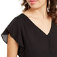 Blusa peplum com botões falsos BCX Juniors, preta, tamanho pequeno