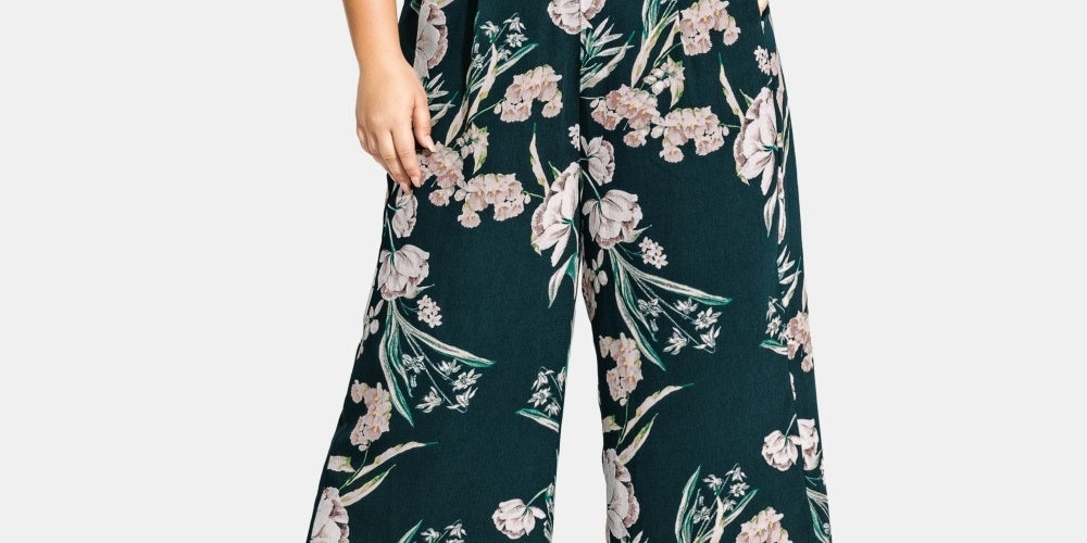 Macacão feminino City Chic Plus Fresh Field verde tamanho 24W