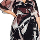 Vestido longo estampado Sahara da City Chic feminino, moderno e elegante, marrom, tamanho 24W