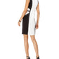 Vestido curto sem mangas com blocos de cores Taylor feminino, branco, tamanho 14