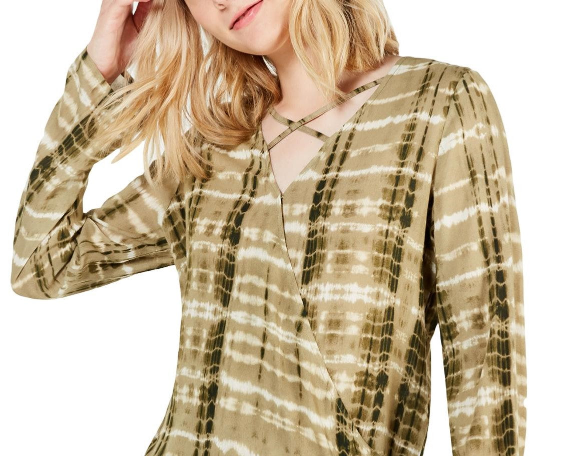 Blusa sobrepeliz tie-dye verde-escuro, tamanho médio, para calouros e juniores