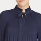 Ralph Lauren Georgette Top com decote em V, azul marinho, tamanho médio, para mulheres
