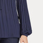 Ralph Lauren Georgette Top com decote em V, azul marinho, tamanho médio, para mulheres