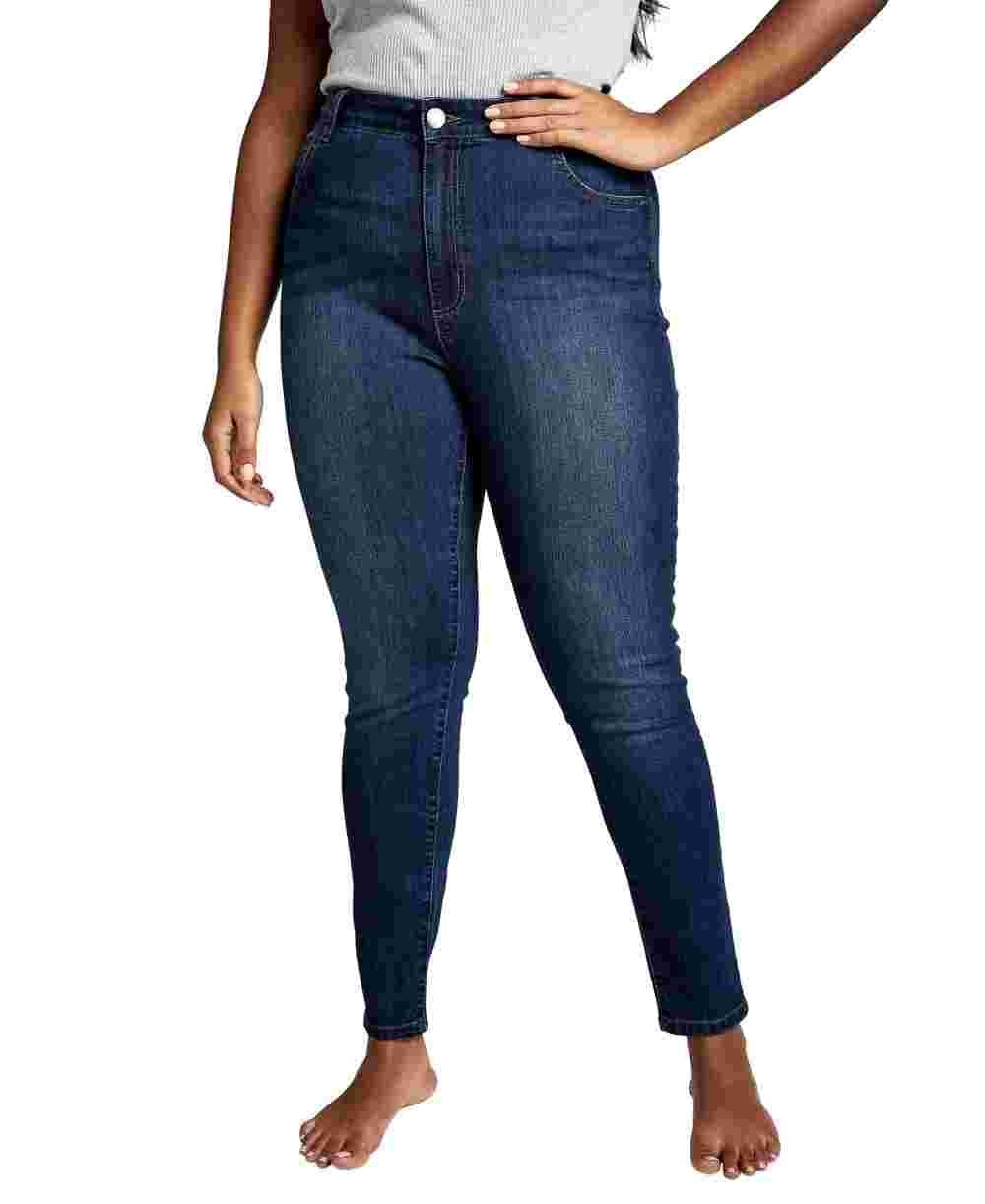 Calça Jeans Curve Tall Adrianna Skinny High Feminina Cotton On Azul Marinho Tamanho Pequeno