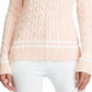 Suéter de malha de algodão Meren feminino Lauren Ralph Lauren, tamanho grande, branco