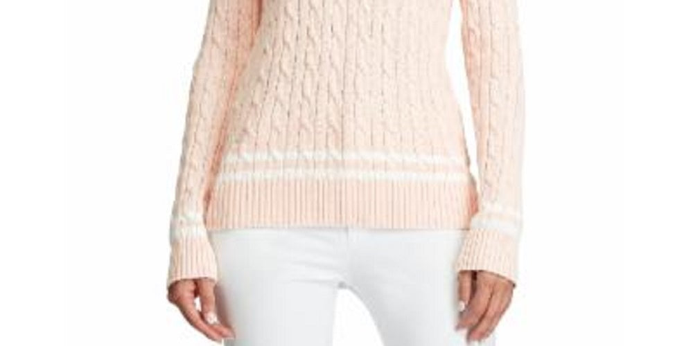 Suéter de malha de algodão Meren feminino Lauren Ralph Lauren, tamanho grande, branco