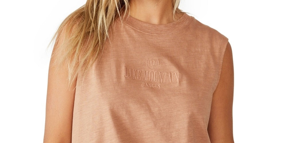 Camiseta regata feminina Cotton On Marley Graphic Muscle, marrom, tamanho pequeno