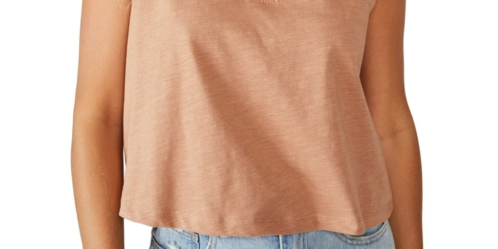 Camiseta regata feminina Cotton On Marley Graphic Muscle, marrom, tamanho pequeno