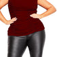 Blusa franzida plus size da City Chic feminina, vermelha, tamanho 20W