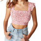 Top Fifi com babados feminino Cotton On, rosa, tamanho grande