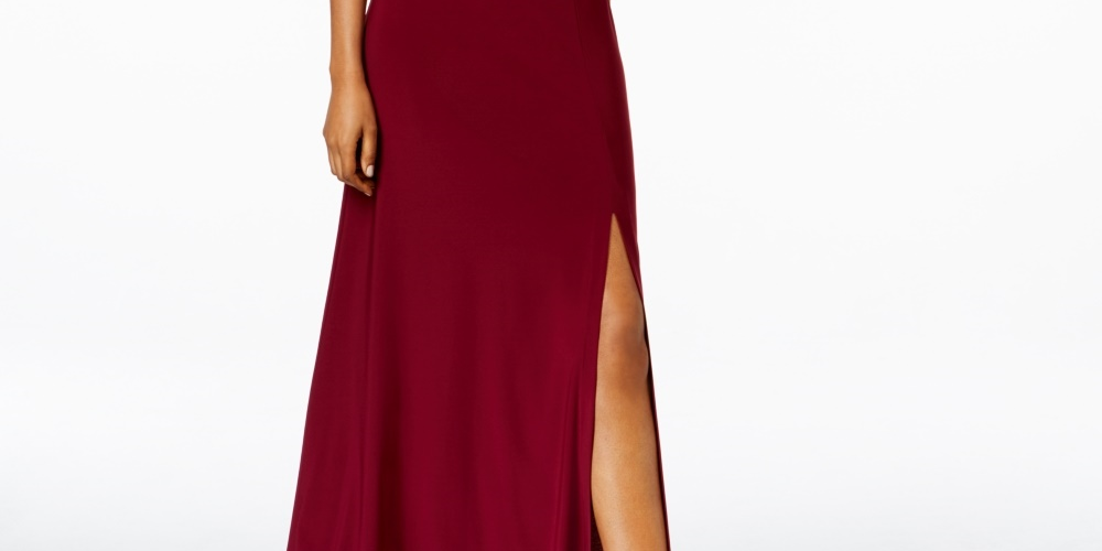 Vestido feminino Nightway Petite LaceTrim Illusion Halter Vinho Tamanho 8P