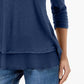 Blusa feminina de chiffon com bainha estilo &amp; co, azul escuro, tamanho médio
