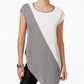 Top assimétrico Bar III feminino Bar Basics Colorblock, multicolorido, branco, tamanho pequeno
