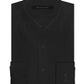 Camisa social masculina Sean John com botões e ajuste sob medida, lisa, preta, tamanho 17