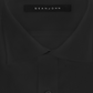 Camisa social masculina Sean John com botões e ajuste sob medida, lisa, preta, tamanho 17