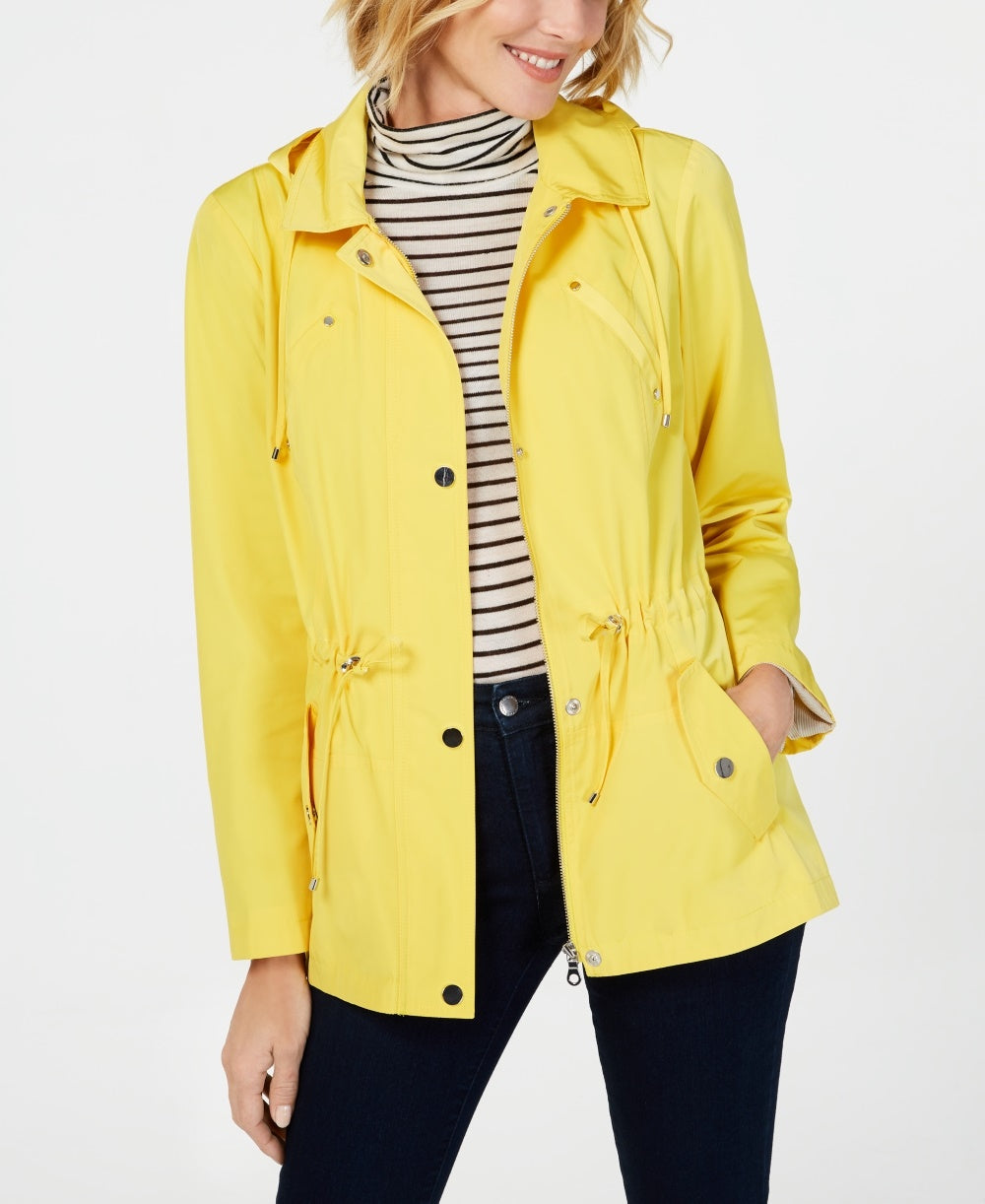 Jaqueta de chuva feminina Charter Club Anorak amarela pequena