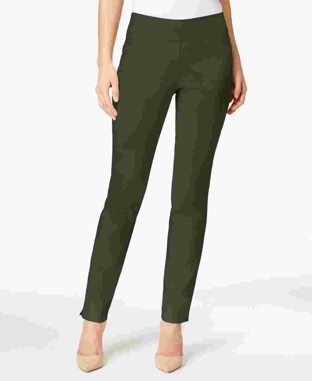 Calça feminina Charter Club Cambridge Tummy Control Slim Leg, verde, tamanho 14 Petite
