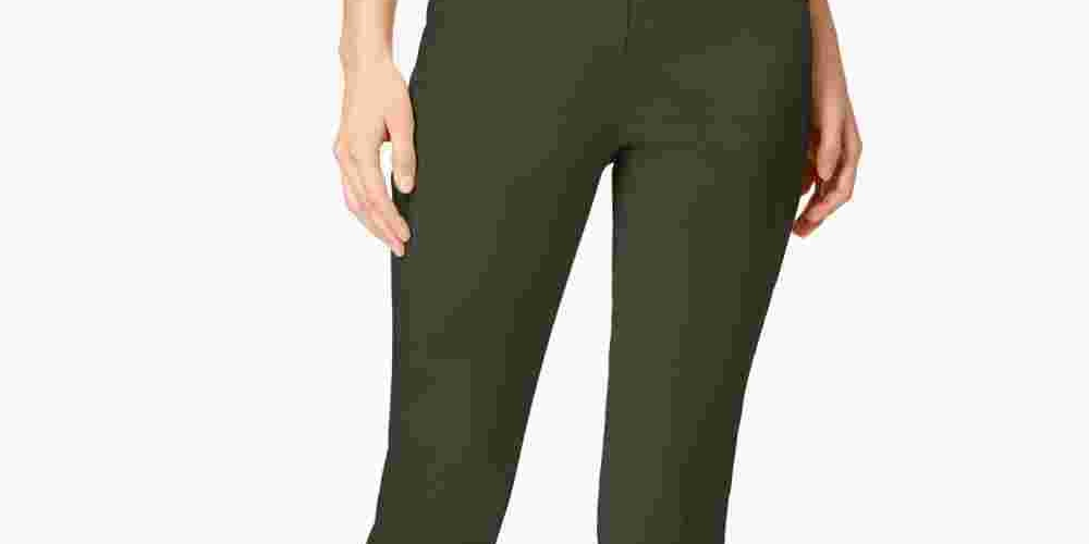 Calça feminina Charter Club Cambridge Tummy Control Slim Leg, verde, tamanho 14 Petite