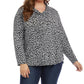 Karen Kane Blusa de malha com gola alta feminina cinza tamanho 2X