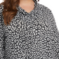Karen Kane Blusa de malha com gola alta feminina cinza tamanho 2X