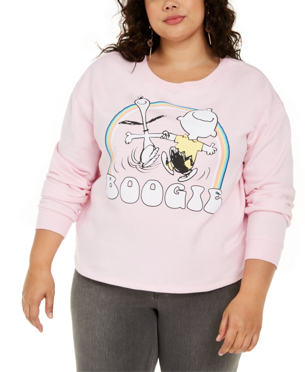 Moletom com estampa gráfica do Snoopy Boogie da Love Tribe para mulheres, tamanho 2X