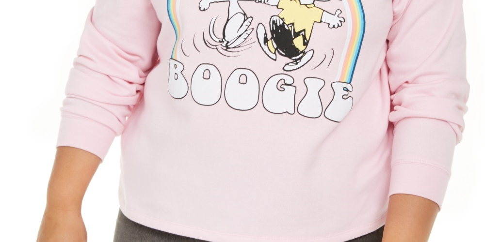 Moletom com estampa gráfica do Snoopy Boogie da Love Tribe para mulheres, tamanho 2X